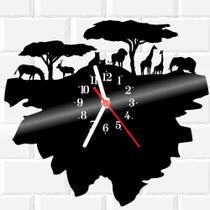 Relógio De Vinil Disco Lp Parede Africa Mundo Mapa