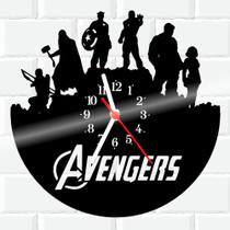 Relógio De Vinil Disco Lp Parede Avengers Marvel Herói