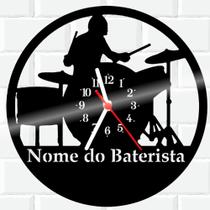 Relógio De Vinil Disco Lp Parede Bateria Baterista Banda 2