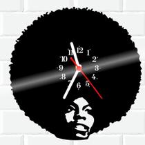Relógio De Vinil Disco Lp Parede Black Power Cabelo Afro - RB Criações