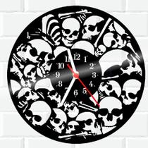 Relógio De Vinil Disco Lp Parede Caveira Rock Cranio 2