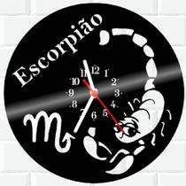 Relógio De Vinil Disco Lp Parede Escorpiao Signo Horoscopo
