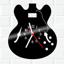 Relógio De Vinil Disco Lp Parede Guitarra Instrumento