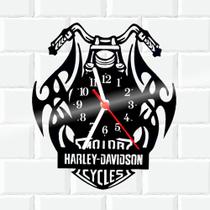 Relógio De Vinil Disco Lp Parede Harley Davidson Moto
