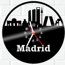Relógio De Vinil Disco Lp Parede Madrid Viagem Espanha
