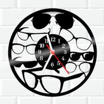 Relógio De Vinil Disco Lp Parede Oculos Oculista