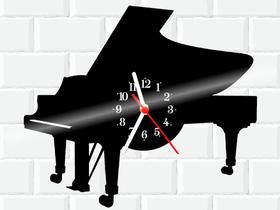 Relógio De Vinil Disco Lp Parede Piano Instrumento