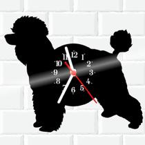 Relógio De Vinil Disco Lp Parede Poodle Cachorro Pet