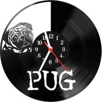Relógio De Vinil Disco Lp Parede Pug