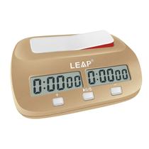 Relógio de xadrez LEAP Digital Professional Timer com alarme dourado