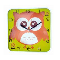 Relogio decorado de ponteiro parede coruja 20cm quadrado