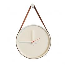 Relógio Decorativo Adnet Branco Alça Caramelo/Branco 40CM