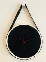 Relógio Decorativo Adnet Branco Alça material sintético Preta Mostrador Preto Ponteiro Preto 20cm Redondo Relógio Decorativo Adnet Branco Alça material sintético Preta Mostrador Preto Ponteiro Preto 20cm Redondo