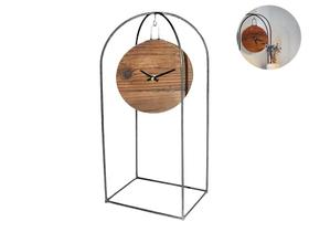 Relógio Decorativo De Mesa Suspenso Em Madeira E Metal