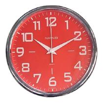 Relógio Decorativo De Parede Moderno Chromo Vermelho
