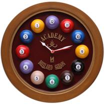 Relógio Decorativo Kg De Parede Anti-Horário Billiard Bordô