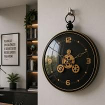 Relógio Decorativo Parede Redondo Vintage Industrial De 38cm