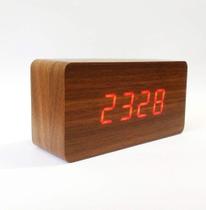 Relógio Despertado De Mesa Hora Temperatura Tipo Madeira Jiaxi JH-1295