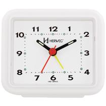 Relógio Despertador Alarme Forte Retro Quadrado Decorativo De Cabeceira Mesa Analógico Cores Herweg