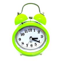 Relógio Despertador Analógico 2 Sinos Modelo Antigo Retro Verde