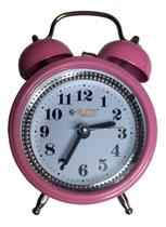 Relógio Despertador Analógico Retrô Vintage Cor Rosa