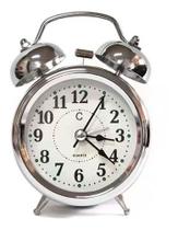 Relógio Despertador Bem Alto Modelo Antigo Retro 2 Sinos Prata - NOVO SÉCULO Relógio Despertador Bem Alto Modelo Antigo Retro 2 Sinos Prata - NOVO SÉCULO