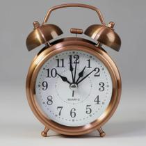 Relógio Despertador Bronze Analógico Alarm/luz Vintage Retrô