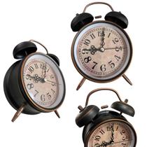 Relógio Despertador Bronze Vintage Estilo Retrô Envelhecido