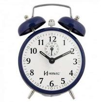 Relógio Despertador Corda Retrô Herweg 2206 011 Azul Escuro