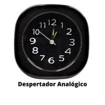 Relógio Despertador de Cabeceira Retrô Alarme Analogico Colorido Infantil Pilha Preto - RELOGIO DESPERTADOR ANALOGICO ALARME PILHA