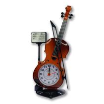 Relógio Despertador de Mesa Decorativo de Plastico Violino - Elite