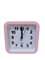 Relógio Despertador de Mesa Rosa Quadrado