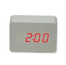 Relógio Despertador digital de mesa LED estilo madeira retangular quadrado tipo 2