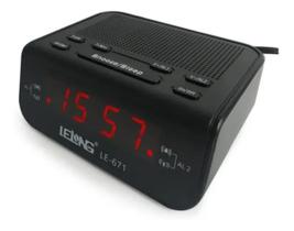 Relógio Despertador Digital Elétrico De Mesa Rádio Am/Fm 671