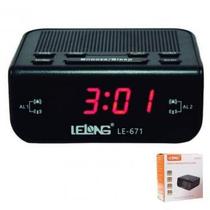 Relógio Despertador Digital Elétrico De Mesa Radio Am Fm - Lelong