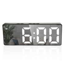 Relogio Despertador Digital Led Usb Pilha Portatil Alarme Cabeceira Cores Preto