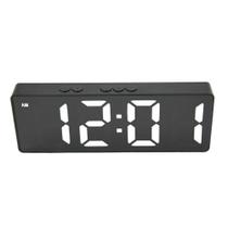 Relogio Despertador Digital Led Usb Pilha Portatil Alarme Cabeceira Preto