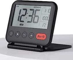 Relógio despertador digital, Mini Despertador Viagem, função soneca de temperatura e data 12/24 hs.