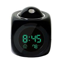 Relógio Despertador Digital Multifunções Voz Falante Led Projeção Temperatura