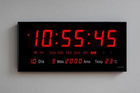Relógio despertador digital, Relógio LED para quarto, Relógio eletrônico de mesa com visor