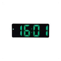 Relógio despertador digital Relógio LED para quarto Relógio eletrônico mesa visor temperatura brilho ajustável controle de voz visor 12/24H - AMG