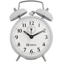 Relógio Despertador Herweg 2208 021 Branco Antigo Retrô