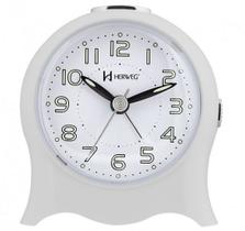 Relógio Despertador Herweg 2572 021 Quartz Fantasminha Branco