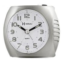 Relogio Despertador Herweg Analógico Prata Metálico Relogio Despertador Herweg Analógico Prata Metálico