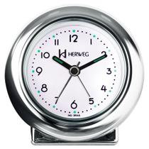 Relógio despertador HERWEG cromado liso 2641-028
