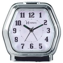 Relógio despertador HERWEG cromado liso 2643-028