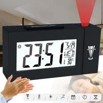 Relogio Despertador Mesa Digital Projetor Temperaturas Horas Portátil