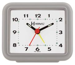 Relógio Despertador Pilha Cinza Forte Herweg 2612