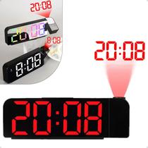 Relógio Despertador Projetor De Led Temperatura Hora Data Top