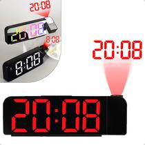 Relógio Despertador Projetor De Led Temperatura Hora Data Top